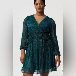 NWT Torrid Emerald Silver Glitter dress Size 2 (18/20)